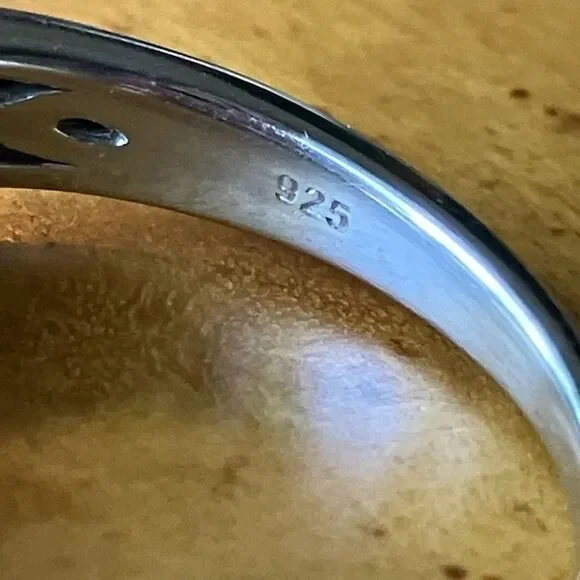 Yellow Labradorite Sterling Silver Ring Size 10 - Picture 6 of 10